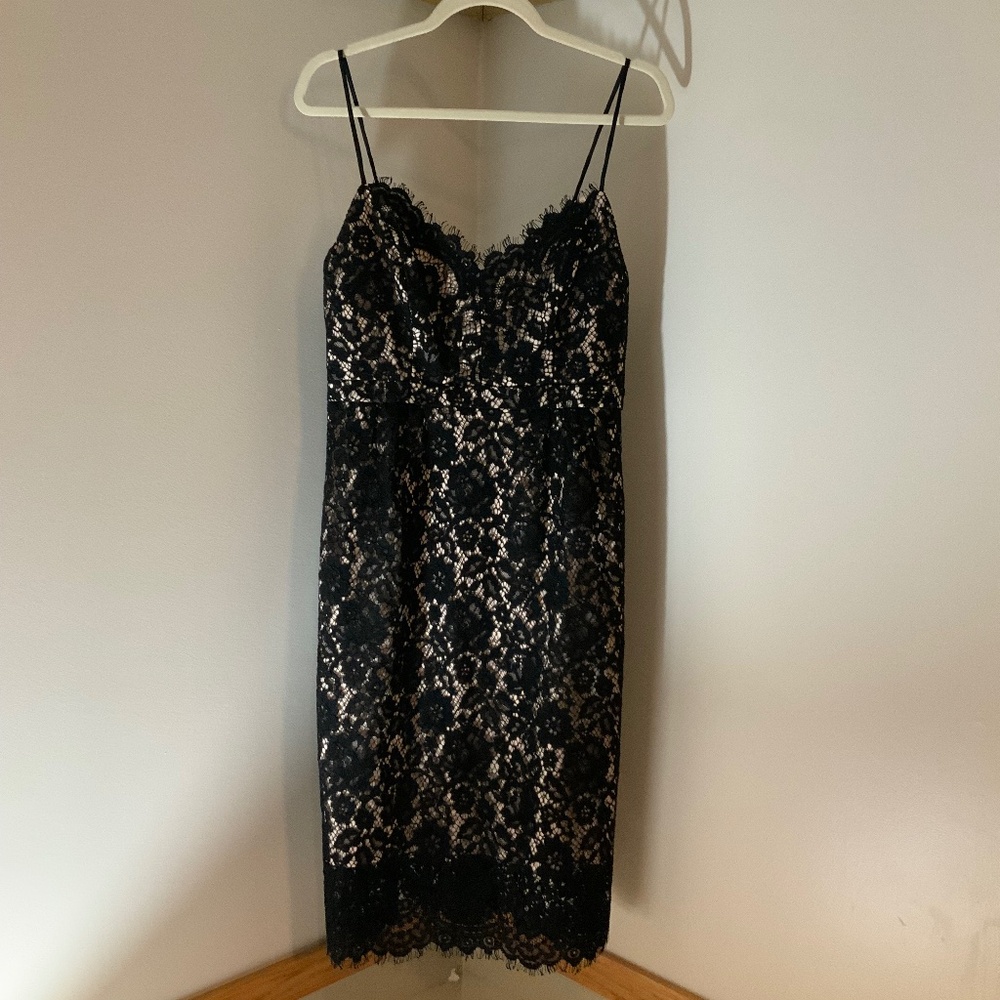 JCrew Black 10 Lace Adjustable Straps Dress Timeless Classic Wedding guest Party - Picture 2 of 11